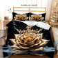 Luxury Golden Floral Duvet Cover Set