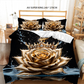 Luxury Golden Floral Duvet Cover Set