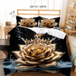 Luxury Golden Floral Duvet Cover Set