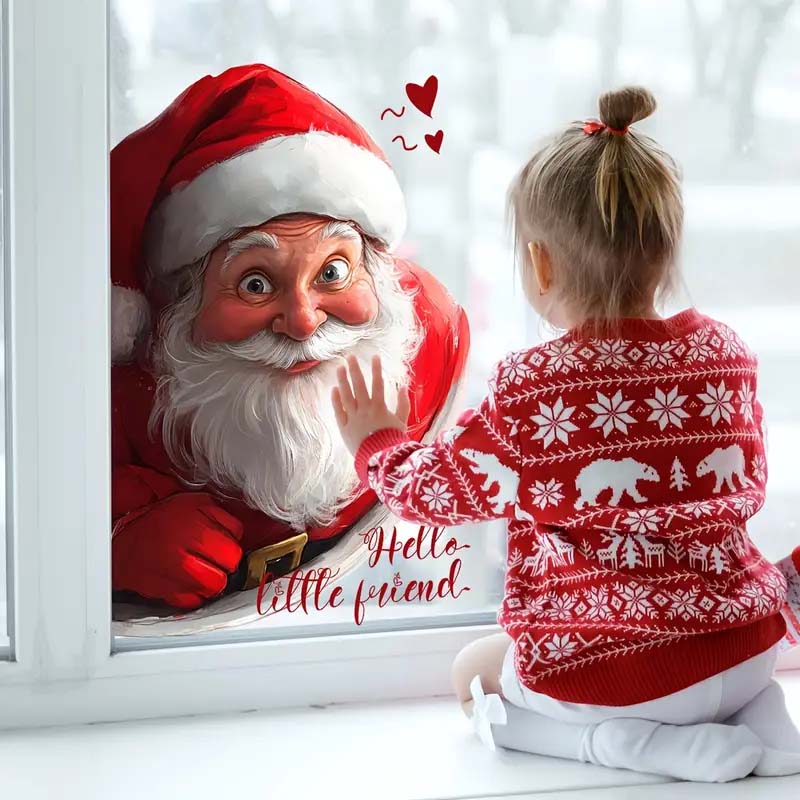 🎅🏻 Christmas Santa & Snowflake Window Sticker