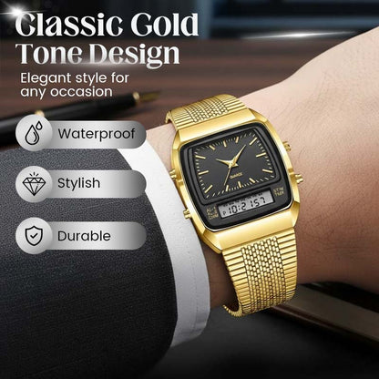 LIEBIG Roman Retro Dual System Multi-Function Digital Sports Watch