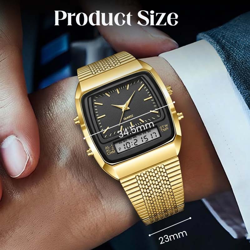 LIEBIG Roman Retro Dual System Multi-Function Digital Sports Watch