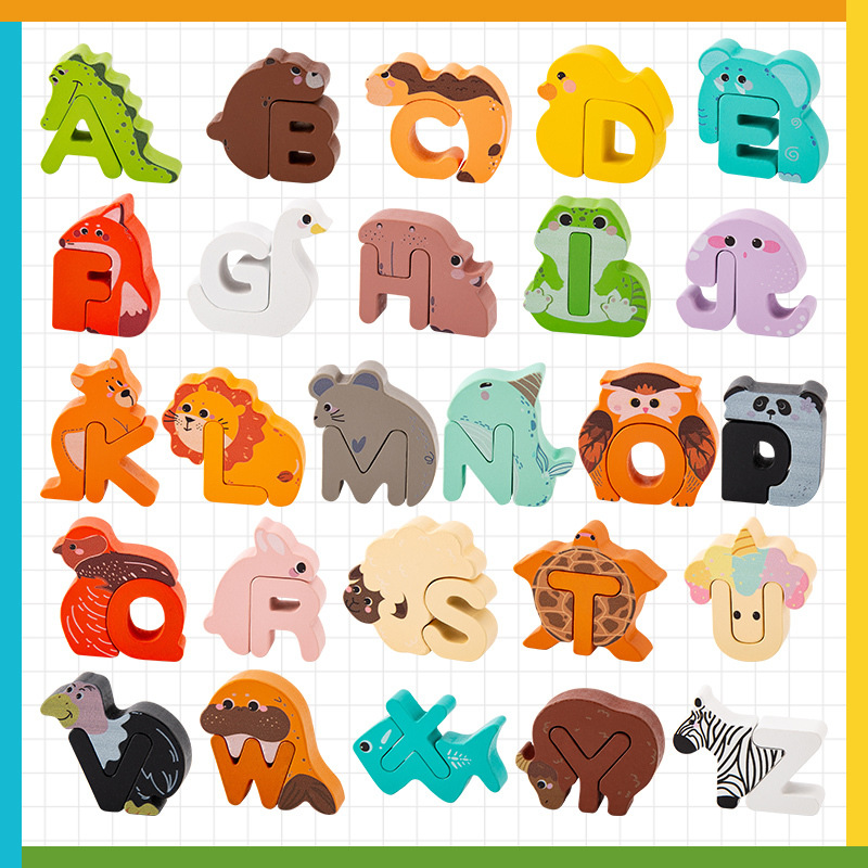 🎁 Save 50%! 🧩 Wooden Letter & Animal Toy – 26‑piece, educational & fun ✨
