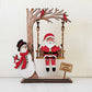 3D Wooden Santa on Swing Tabletop Decor