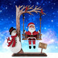 3D Wooden Santa on Swing Tabletop Decor