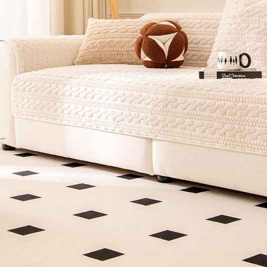 Plush Textured Non-Slip Sofa Cover