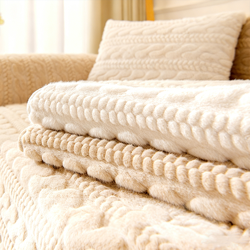 Plush Textured Non-Slip Sofa Cover