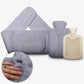 🎁 Festive Warmth! ✨ Faux Rabbit Fur Hot Water Bottle with Cover