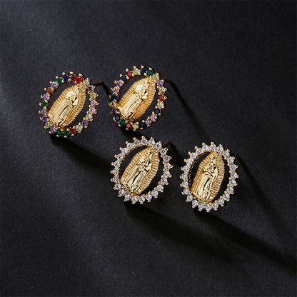Virgin Mary Sparkling Earrings for Faith & Fashion