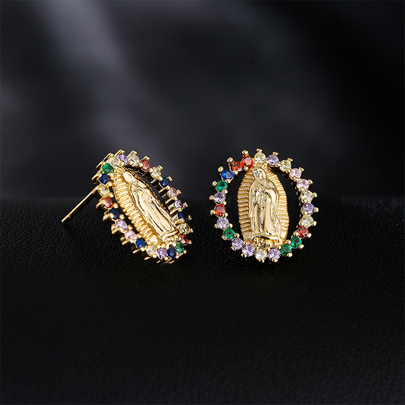 Virgin Mary Sparkling Earrings for Faith & Fashion