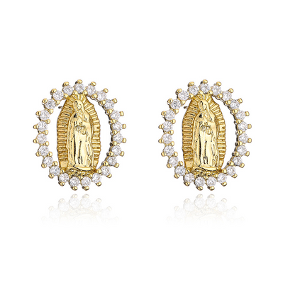 Virgin Mary Sparkling Earrings for Faith & Fashion