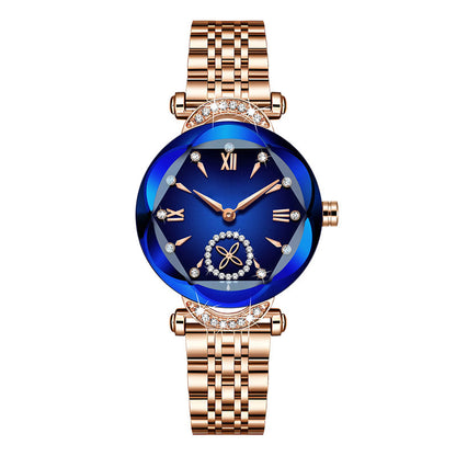 Elegant Iridescent Dial Waterproof Women's Quartz Watch