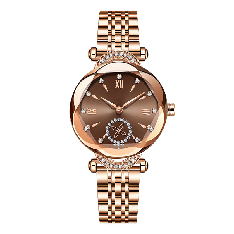 Elegant Iridescent Dial Waterproof Women's Quartz Watch