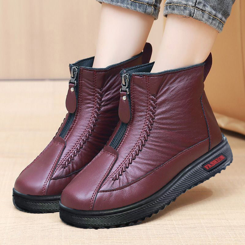 👢❄️ Women's Winter Warm Zipper Ankle Boots – Water-Resistant, Cozy Lining & Non-Slip Sole for Cold Days 🧥📦