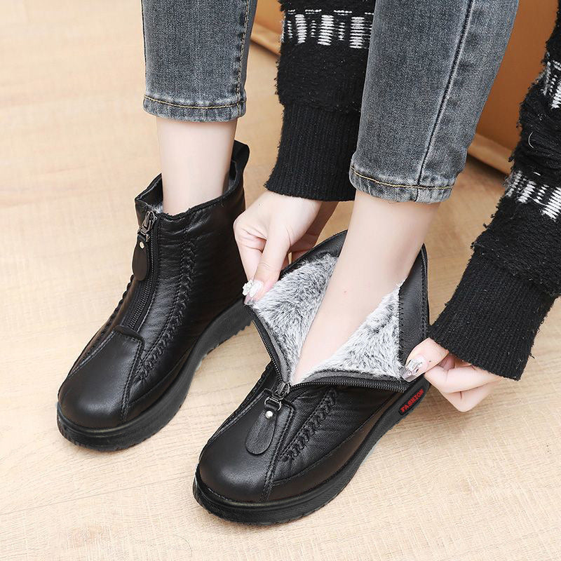 👢❄️ Women's Winter Warm Zipper Ankle Boots – Water-Resistant, Cozy Lining & Non-Slip Sole for Cold Days 🧥📦