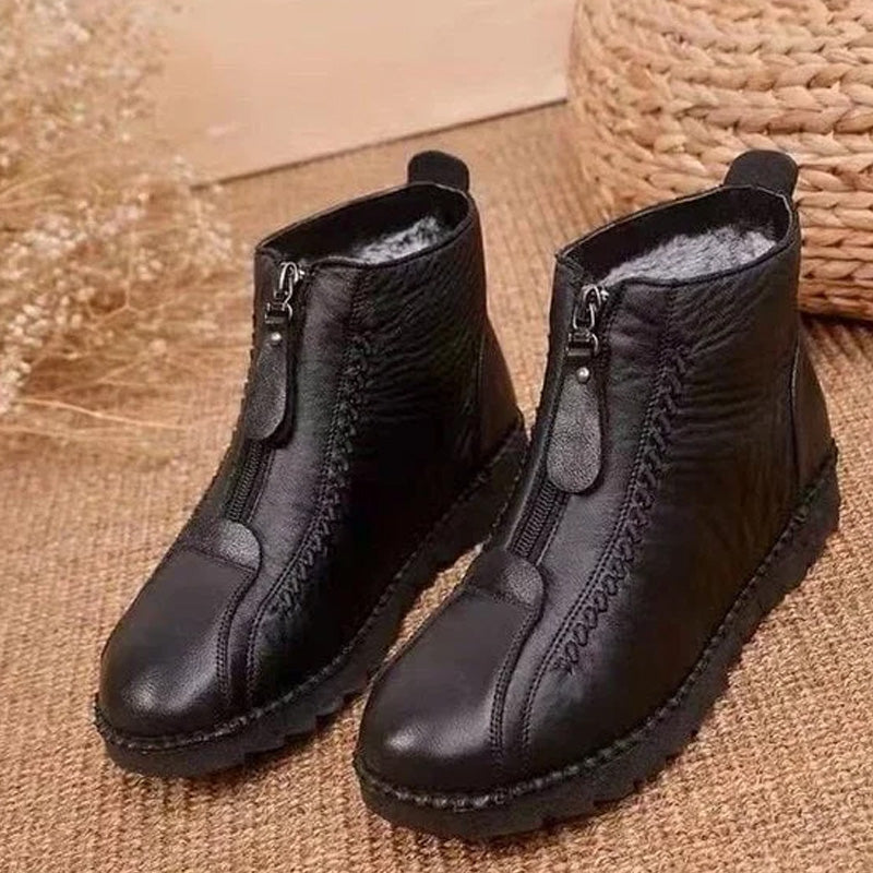 👢❄️ Women's Winter Warm Zipper Ankle Boots – Water-Resistant, Cozy Lining & Non-Slip Sole for Cold Days 🧥📦