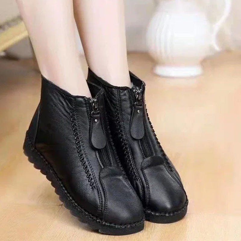 👢❄️ Women's Winter Warm Zipper Ankle Boots – Water-Resistant, Cozy Lining & Non-Slip Sole for Cold Days 🧥📦
