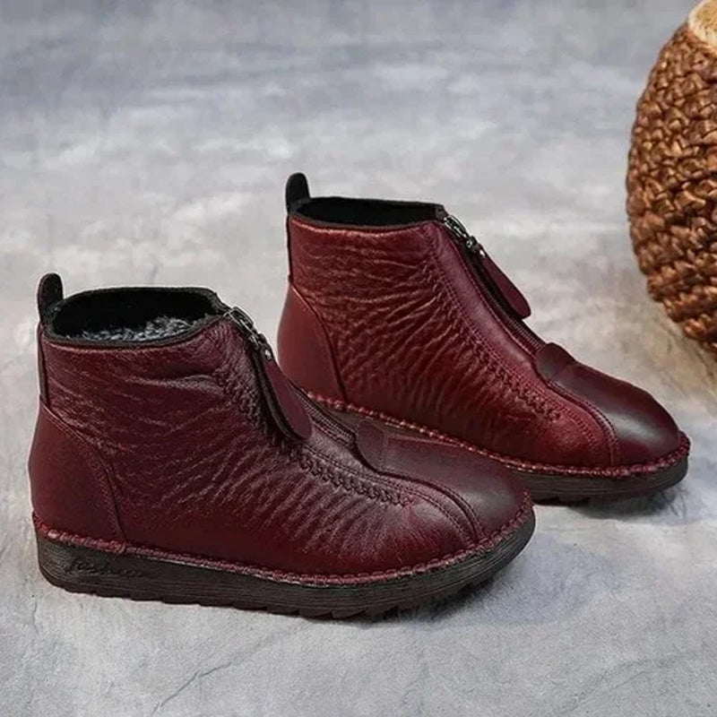 👢❄️ Women's Winter Warm Zipper Ankle Boots – Water-Resistant, Cozy Lining & Non-Slip Sole for Cold Days 🧥📦