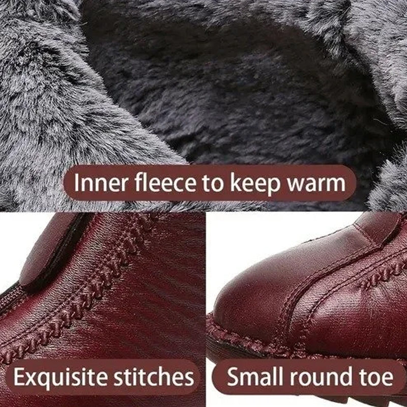 👢❄️ Women's Winter Warm Zipper Ankle Boots – Water-Resistant, Cozy Lining & Non-Slip Sole for Cold Days 🧥📦