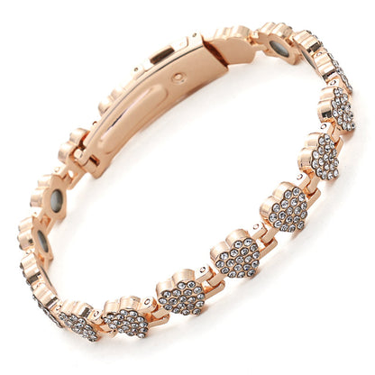 Women's Dazzling Heart-Shaped Magnetic Copper Bracelets