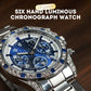 Men's Six-Hand Luminous Chronograph Watch