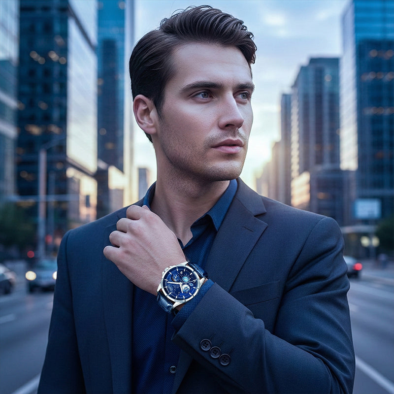 Men's Watch Luminous Starry Sky: Cosmic Starry Dial – Night Glow + Chronograph for Style & Practicality on Your Wrist! ⌚