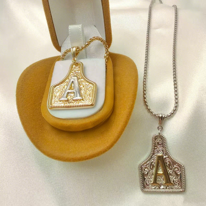 Unisex Gold-Plated Initial Letter Pendant Necklace