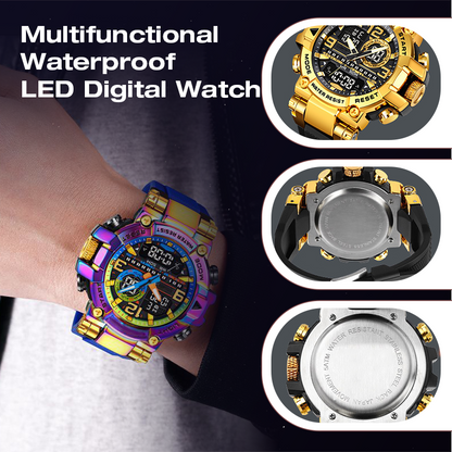 ⌚ LIMITED-TIME 50% OFF! 💧 Multifunctional Waterproof LED Digital Watch – 50M, Dual Movement, Stopwatch 🌙