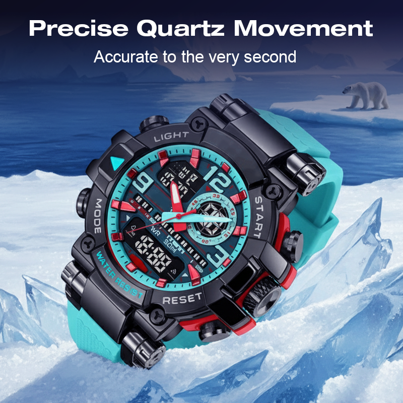 ⌚ LIMITED-TIME 50% OFF! 💧 Multifunctional Waterproof LED Digital Watch – 50M, Dual Movement, Stopwatch 🌙