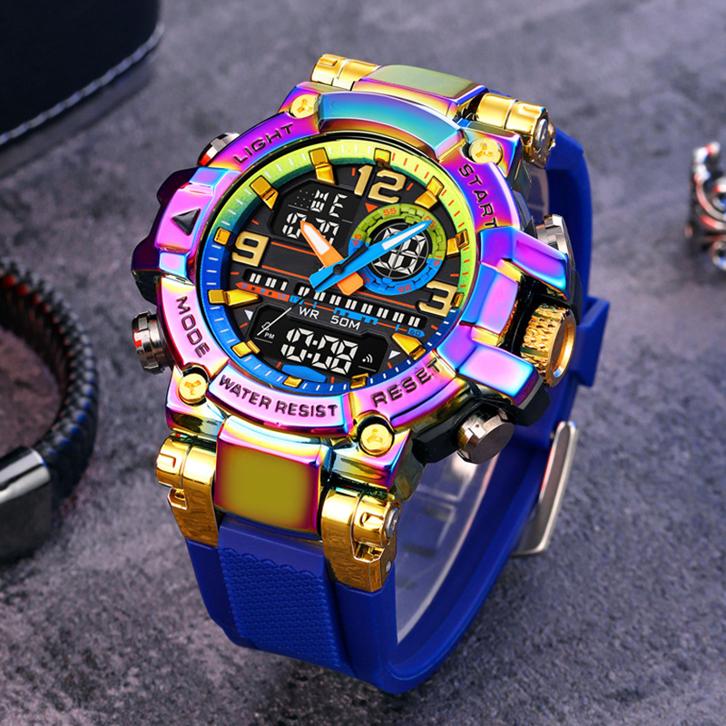 ⌚ LIMITED-TIME 50% OFF! 💧 Multifunctional Waterproof LED Digital Watch – 50M, Dual Movement, Stopwatch 🌙