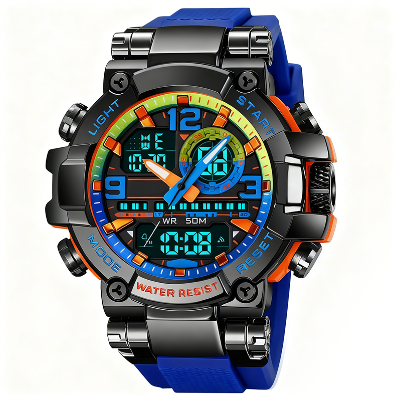 ⌚ LIMITED-TIME 50% OFF! 💧 Multifunctional Waterproof LED Digital Watch – 50M, Dual Movement, Stopwatch 🌙