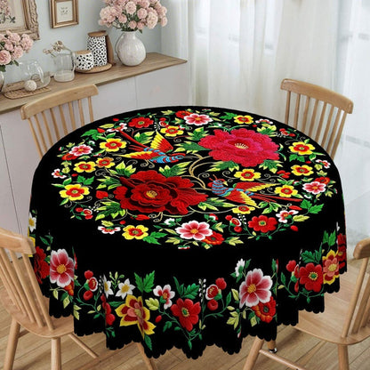 🔥Hot Sale🔥Mexican Floral Tablecloth With Scalloped Edge (50% OFF)