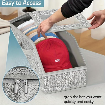 🧢 50% OFF NOW! 🎉 Stackable Baseball Cap Boxes – Space-saving & dustproof – Clear view, perfect for organizing hats in closets or shelves – sturdy and stackable 📦