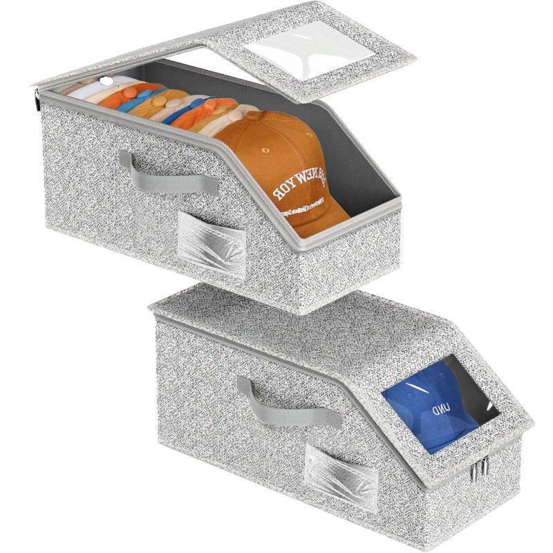 🧢 50% OFF NOW! 🎉 Stackable Baseball Cap Boxes – Space-saving & dustproof – Clear view, perfect for organizing hats in closets or shelves – sturdy and stackable 📦