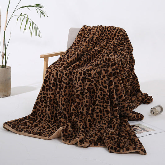 Cozy Leopard Print Throw Blanket