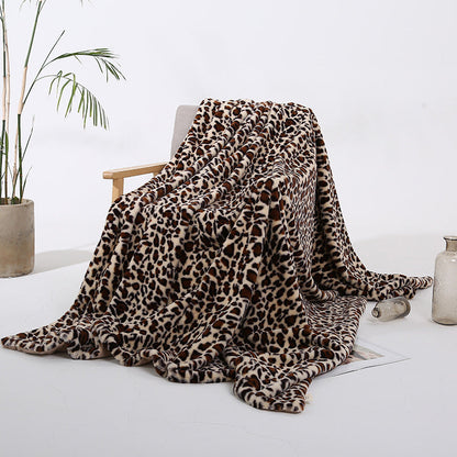 Cozy Leopard Print Throw Blanket