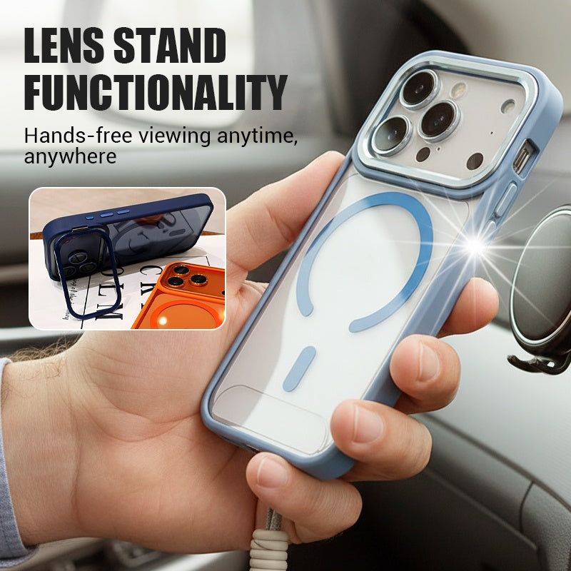 📱 LIMITED-TIME 50% OFF! ✨ Magnetic Phone Case with Kickstand – Lens Guard, Strong Magnet, Clear 🔋