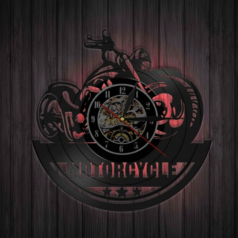 ⏳Limited-time 50% off⏰Retro Motorcycle Vinyl Record Wall Clock