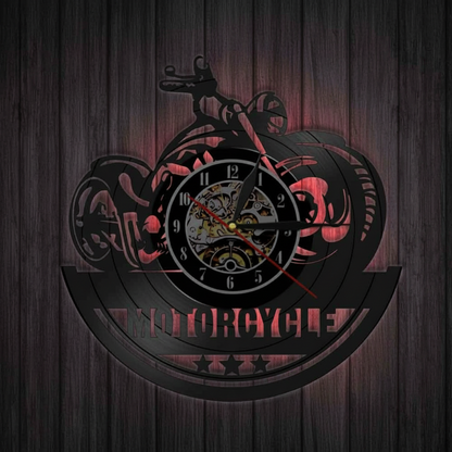 ⏳Limited-time 50% off⏰Retro Motorcycle Vinyl Record Wall Clock