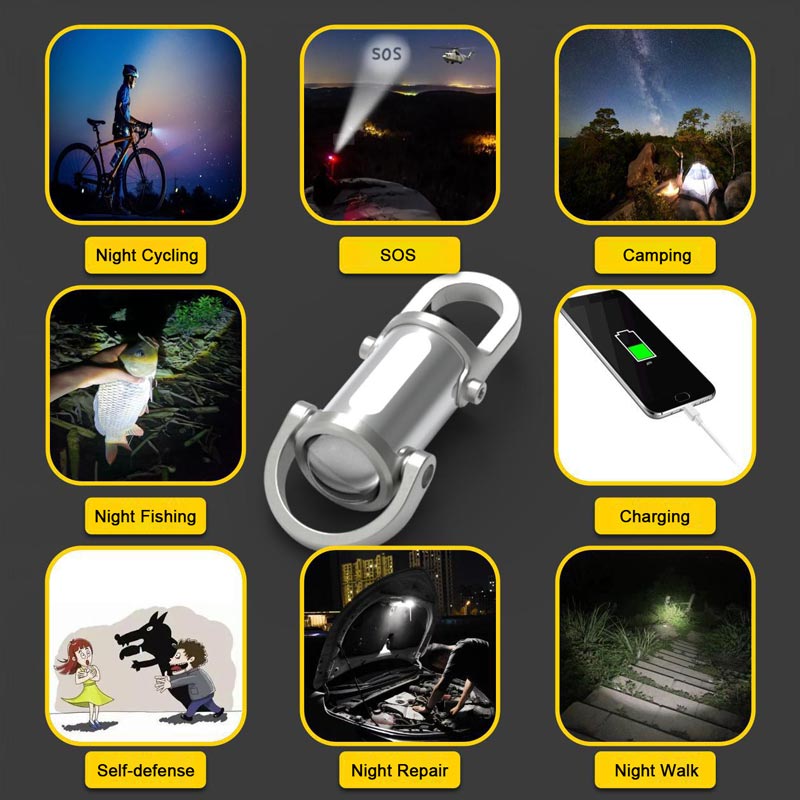 🔦 1200-Lumen Mini Keychain Flashlight – Ultra-Bright, Compact & Ready Anywhere! ✨