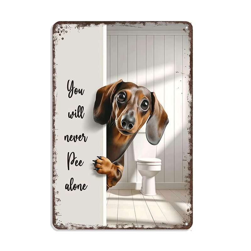 ⏳LAST DAY SALE 49% OFF🔥Vintage Highland Cow Aluminum Sign: Funny "Are You Pooping?" Black and White Bathroom Wall Decor