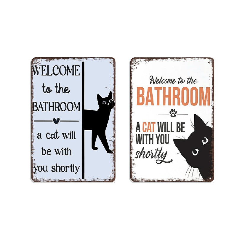 ⏳LAST DAY SALE 49% OFF🔥Vintage Highland Cow Aluminum Sign: Funny "Are You Pooping?" Black and White Bathroom Wall Decor