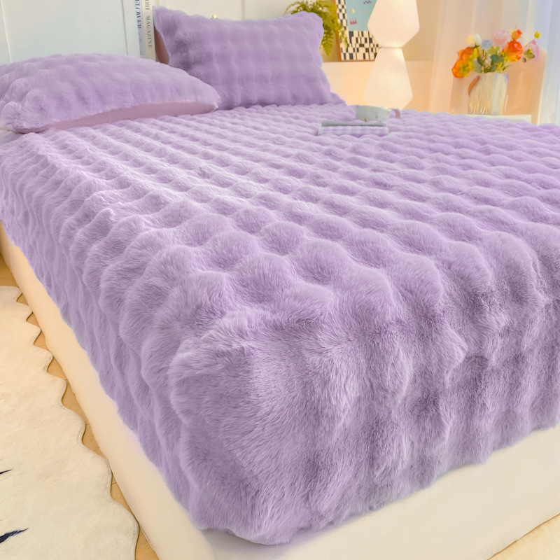 Plush Thickened Fitted Sheet