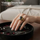 📢📢50% OFF !! ⏰Vintage Engraved Black Simulated Gemstone Ring