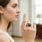 📢📢50% OFF !! ⏰Vintage Engraved Black Simulated Gemstone Ring