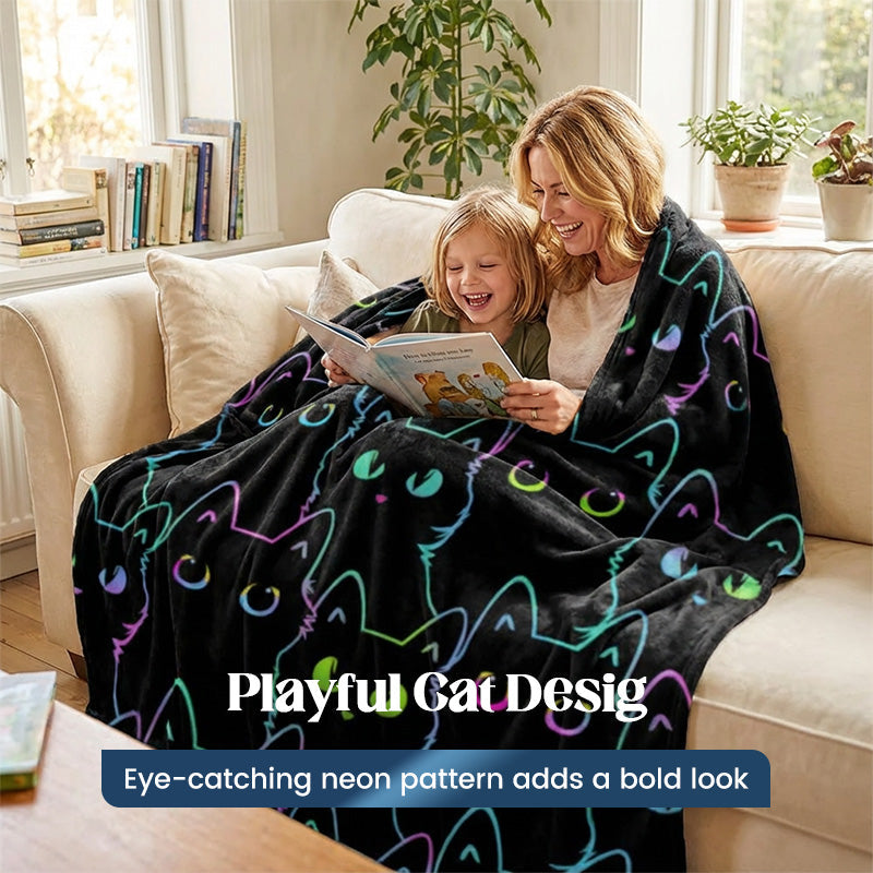 Cozy Cat-Themed All-Season Throw Blanket（50% OFF）