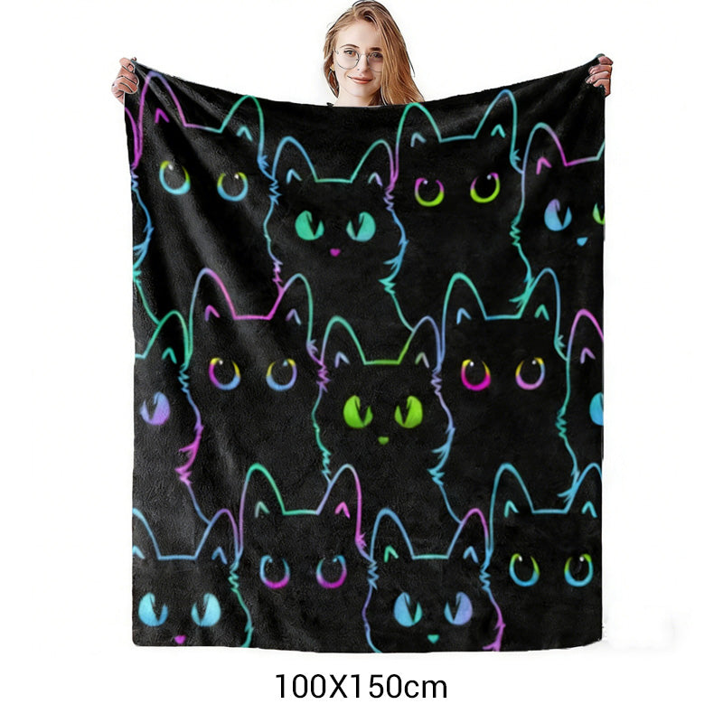 Cozy Cat-Themed All-Season Throw Blanket（50% OFF）