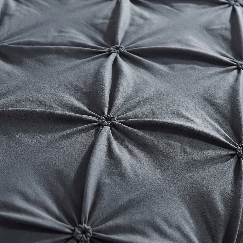 3-Piece Pintuck Pleated Duvet Cover & Pillowcases Set