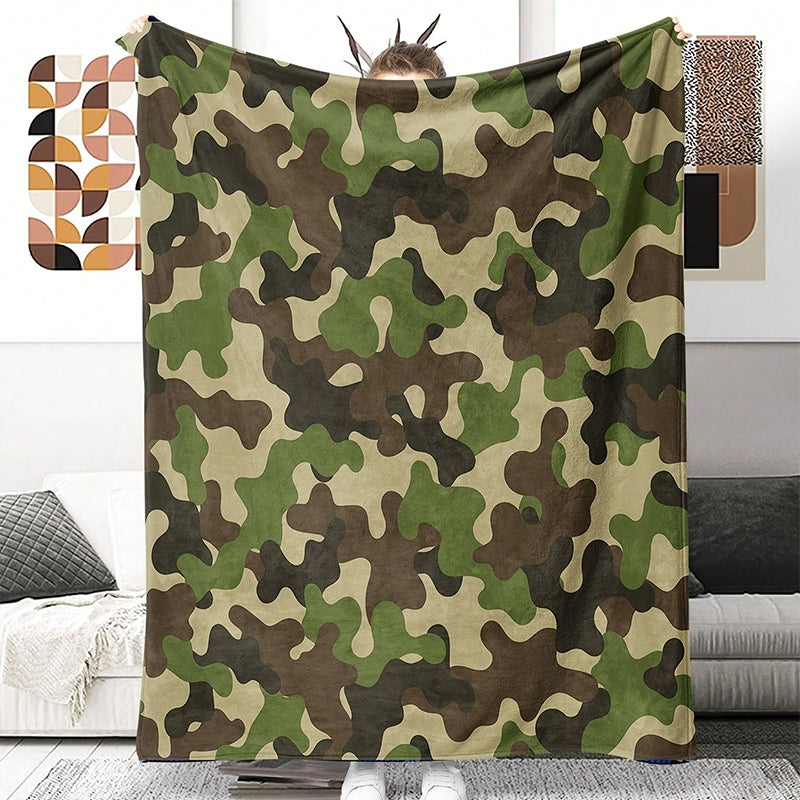 Ultra-Soft Camouflage Print Throw Blanket