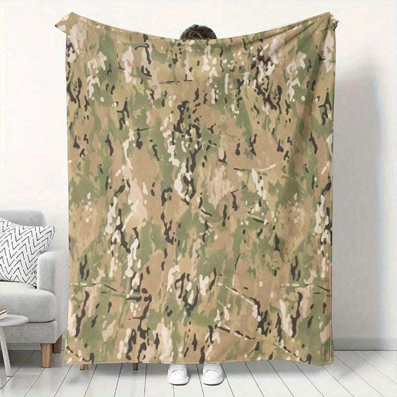 Ultra-Soft Camouflage Print Throw Blanket